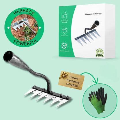Steel Weed Removal Rake, Durable Garden Tool for Easy Weed Control