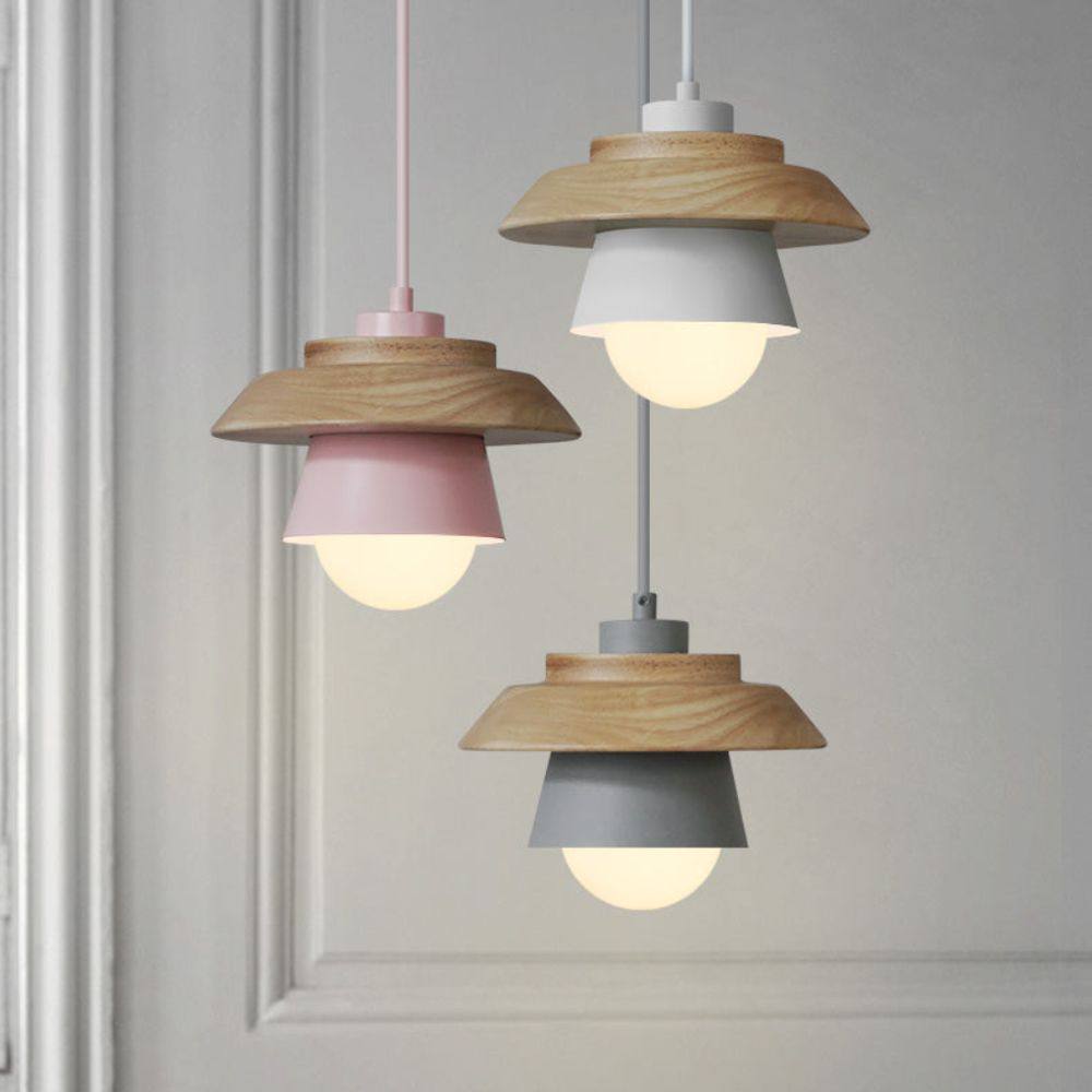 Nordic Wooden Pendant Light, Modern Hanging Lamp for Indoor Spaces
