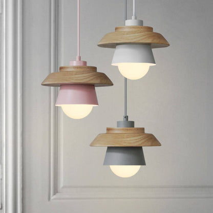 Nordic Wooden Pendant Light, Modern Hanging Lamp for Indoor Spaces