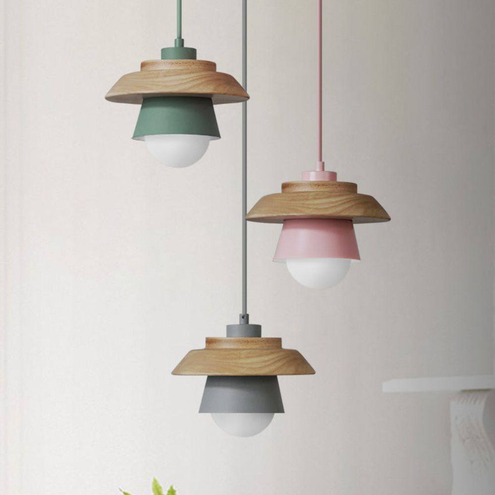 Nordic Wooden Pendant Light, Modern Hanging Lamp for Indoor Spaces