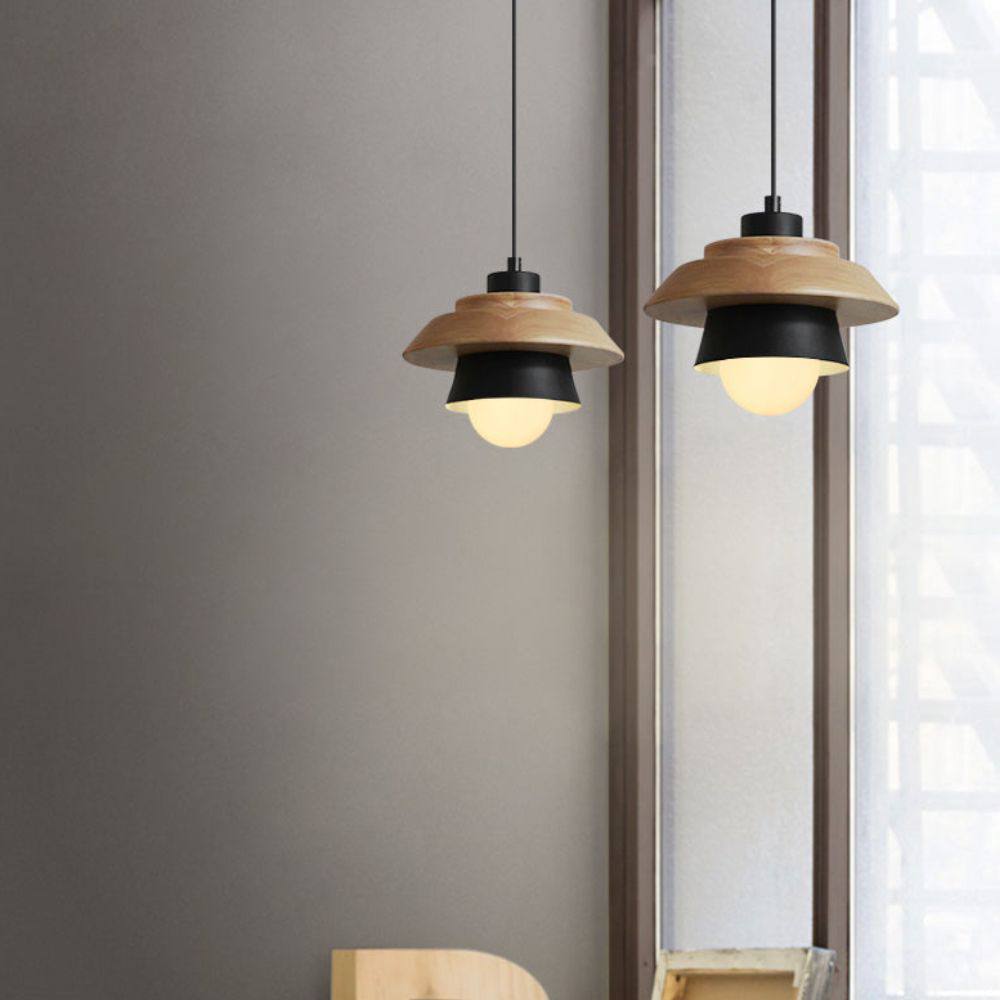 Nordic Wooden Pendant Light, Modern Hanging Lamp for Indoor Spaces
