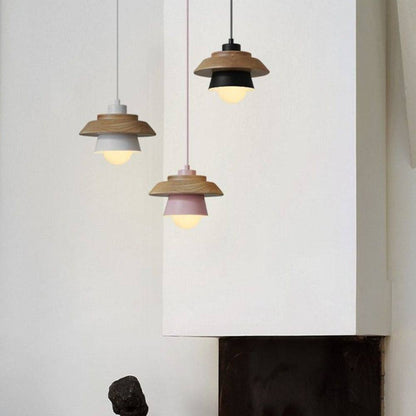 Nordic Wooden Pendant Light, Modern Hanging Lamp for Indoor Spaces
