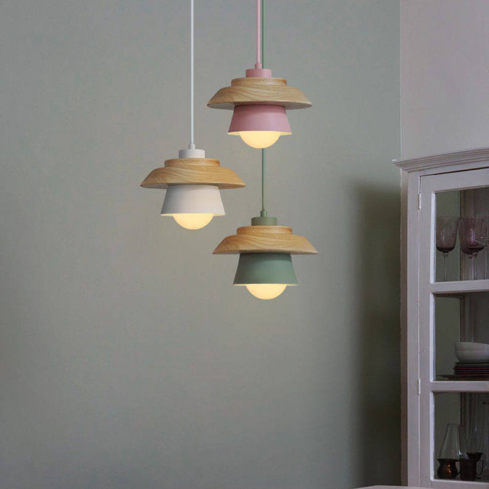 Nordic Wooden Pendant Light, Modern Hanging Lamp for Indoor Spaces