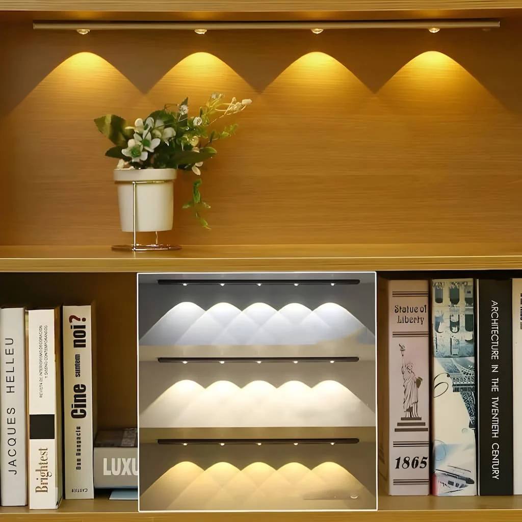 Wireless LED Light with Motion Sensor, Rechargeable, Dimmable and 3 Light Modes