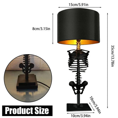 Gothic Skeleton Table Lamp, Handcrafted Artistic Design