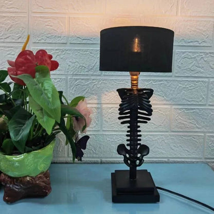 Gothic Skeleton Table Lamp, Handcrafted Artistic Design