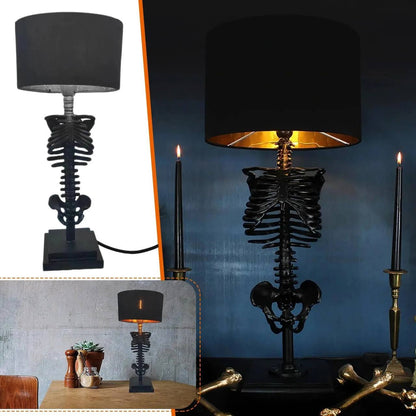 Gothic Skeleton Table Lamp, Handcrafted Artistic Design