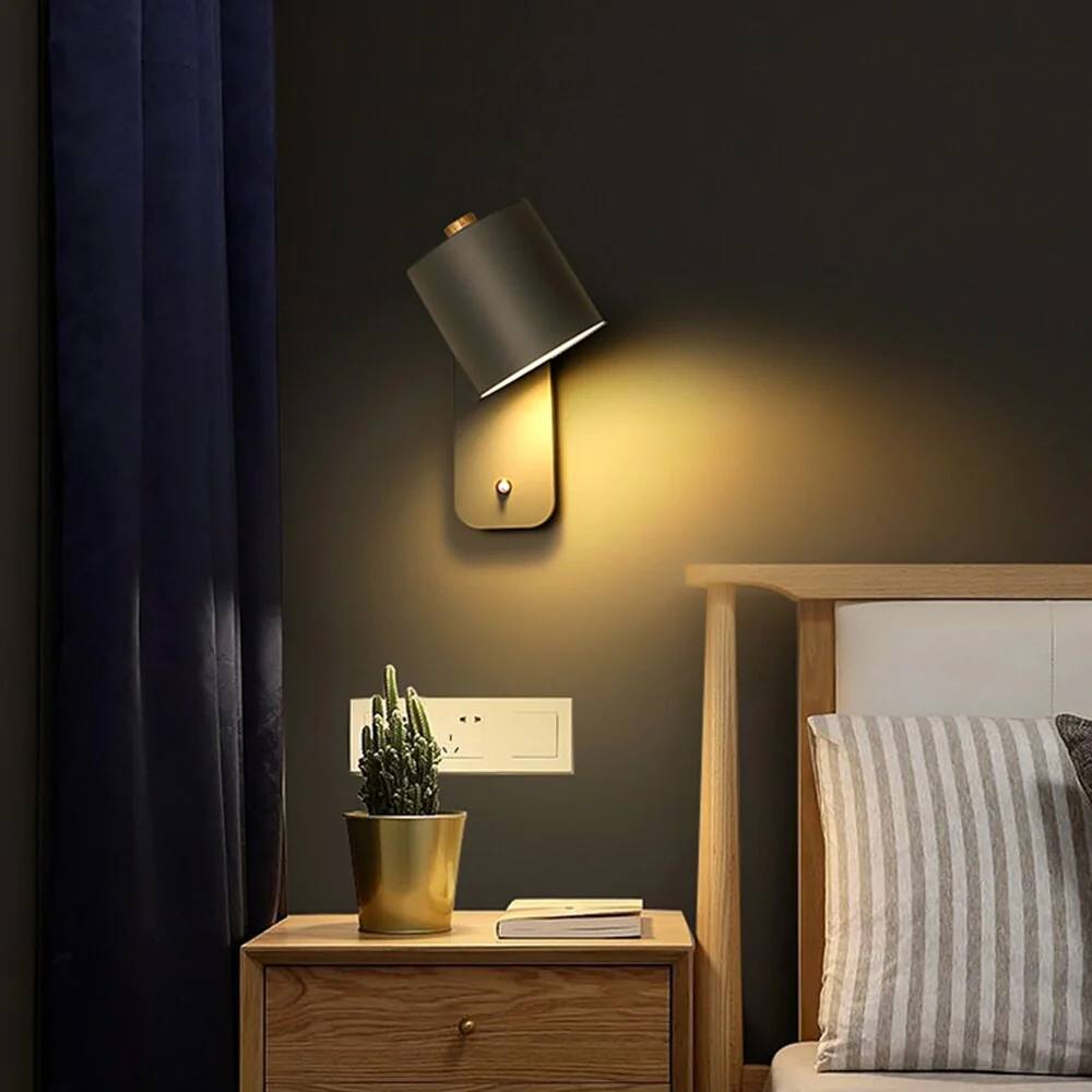 Modern LED Wall Lamp with Switch for Living and Bedroom