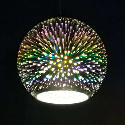 3D Fireworks Glass Pendant Light with Creative Color Design