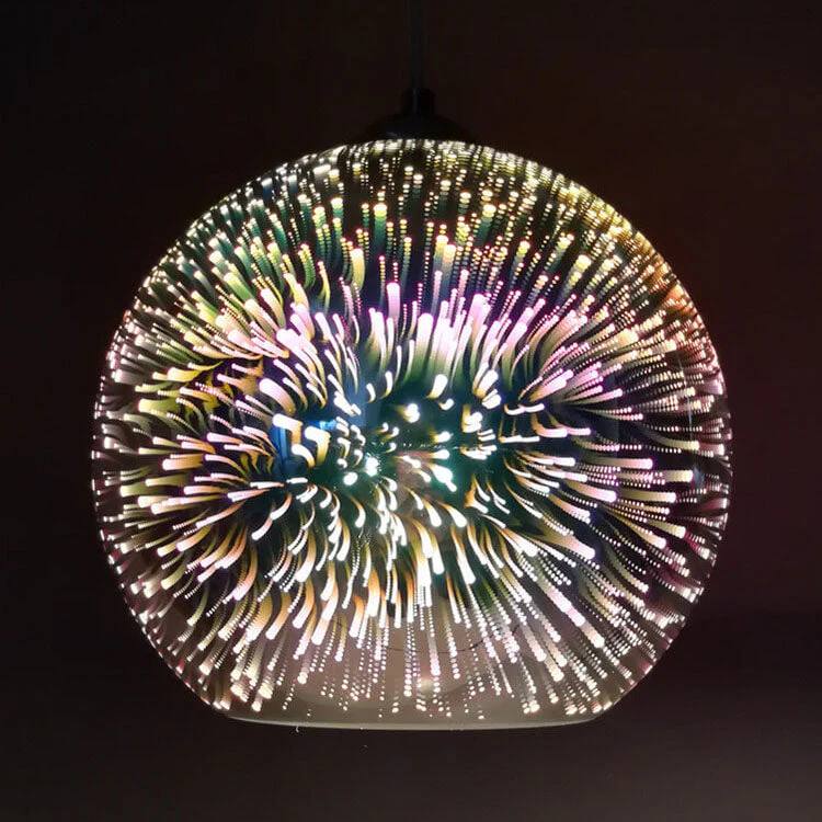 3D Fireworks Glass Pendant Light with Creative Color Design