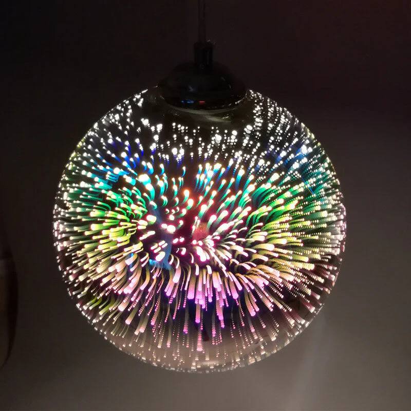 3D Fireworks Glass Pendant Light with Creative Color Design
