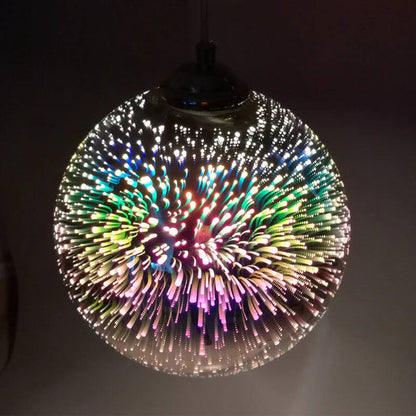 3D Fireworks Glass Pendant Light with Creative Color Design