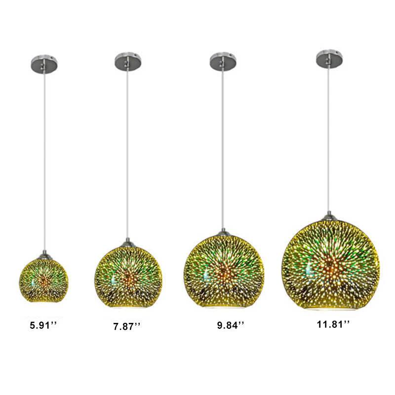 3D Fireworks Glass Pendant Light with Creative Color Design