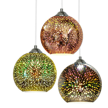 3D Fireworks Glass Pendant Light with Creative Color Design
