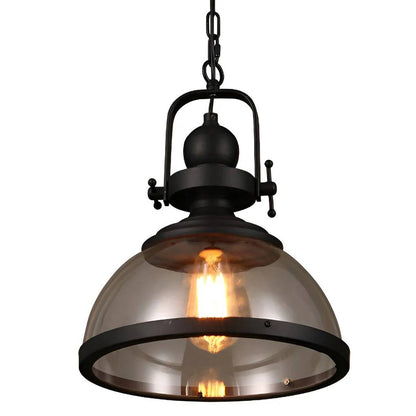 Bowl Shaped Glass Pendant Light, Industrial Retro Ceiling Lamp