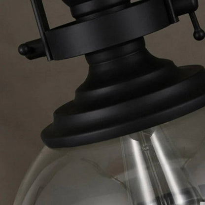 Bowl Shaped Glass Pendant Light, Industrial Retro Ceiling Lamp