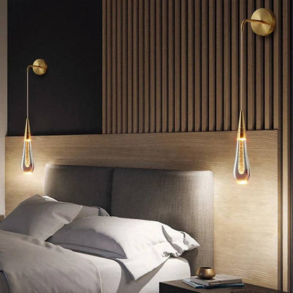 Luxury LED Wall Light, Teardrop Design for Bedroom and Living Room