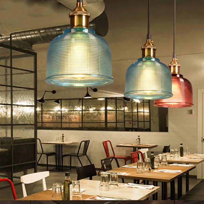 Retro Glass Pendant Light, European Vintage Design
