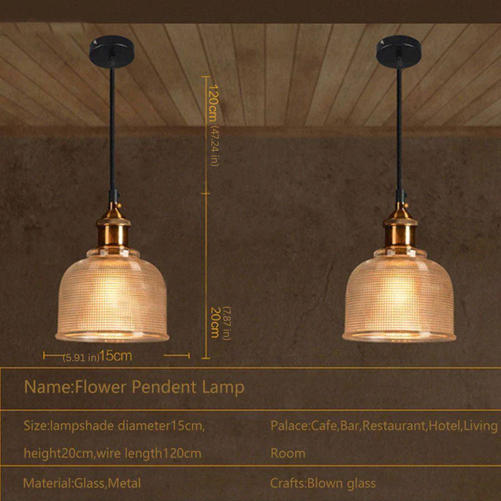 Retro Glass Pendant Light, European Vintage Design