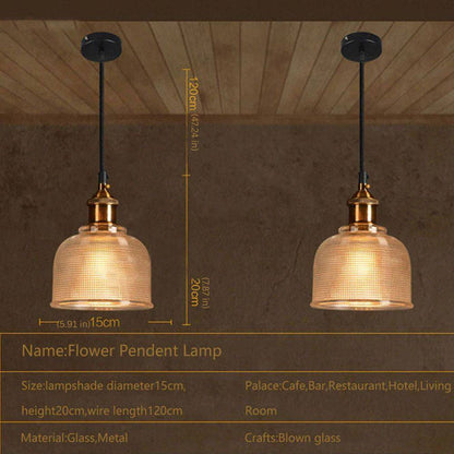 Retro Glass Pendant Light, European Vintage Design