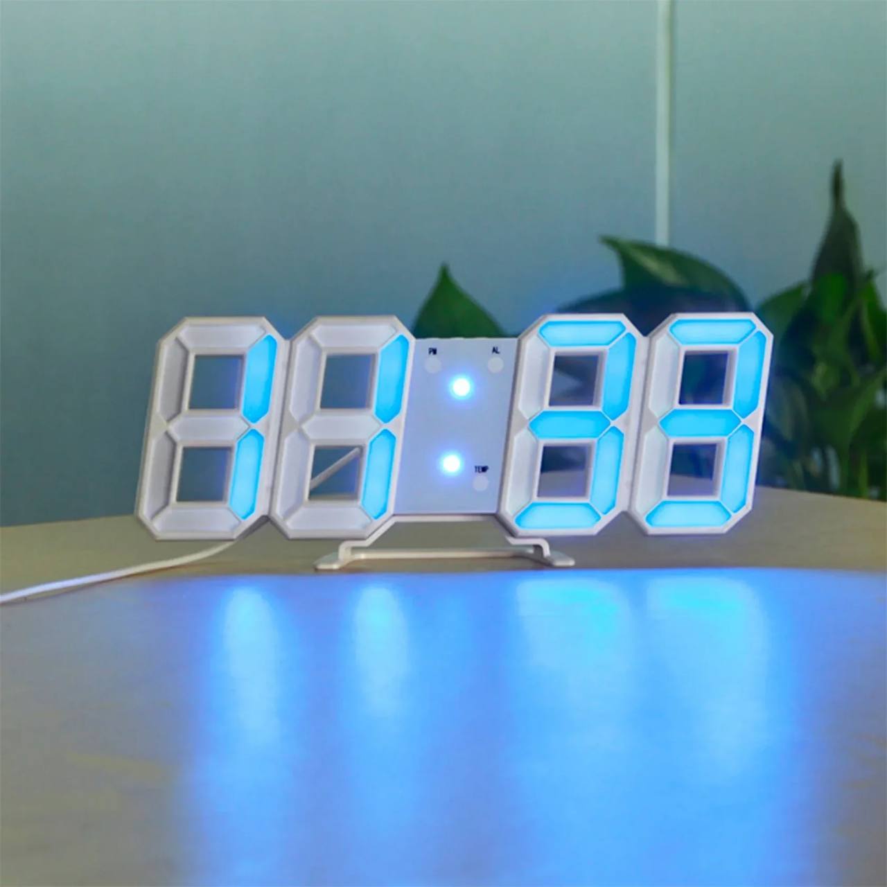 3D LED Wall Clock, Modern Digital Clock with Dimmable Lighting