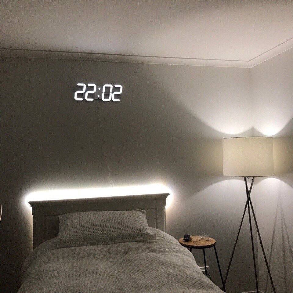 3D LED Wall Clock, Modern Digital Clock with Dimmable Lighting