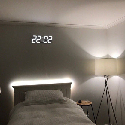 3D LED Wall Clock, Modern Digital Clock with Dimmable Lighting