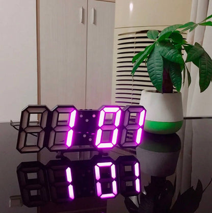 3D LED Wall Clock, Modern Digital Clock with Dimmable Lighting