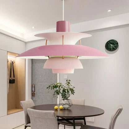 Scandinavian Umbrella Pendant Light, Metal Hanging Lamp for Indoor Spaces