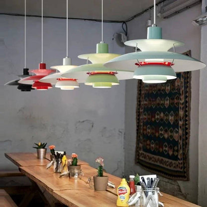 Scandinavian Umbrella Pendant Light, Metal Hanging Lamp for Indoor Spaces