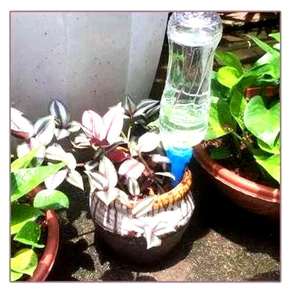 Plant Watering Spikes with Adjustable Flow Control and Bottle Adapter, 12-Pack