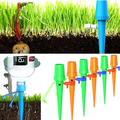 Plant Watering Spikes with Adjustable Flow Control and Bottle Adapter, 12-Pack