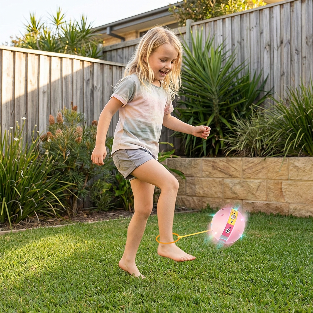 LED Light Up Ankle Skip Ball for Active Kids Play