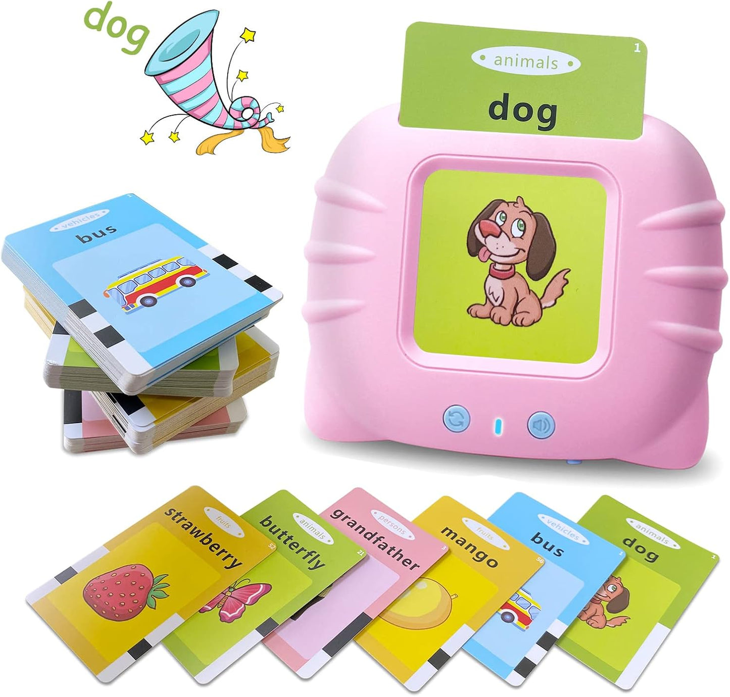 Audio Flash Card Reader with 224 Words and Repeat Function