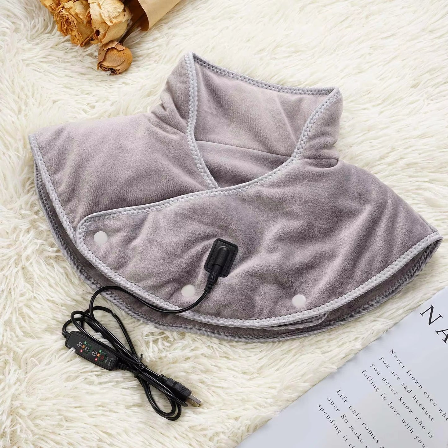 Electric USB Heated Wrap for Neck and Shoulder with 3 Temperature Levels