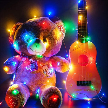Firefly String Lights, 7Ft 20 LED Battery Operated with Flexible Silver Wire for Mason Jars and Wedding Decor