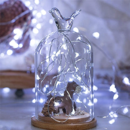 Firefly String Lights, 7Ft 20 LED Battery Operated with Flexible Silver Wire for Mason Jars and Wedding Decor