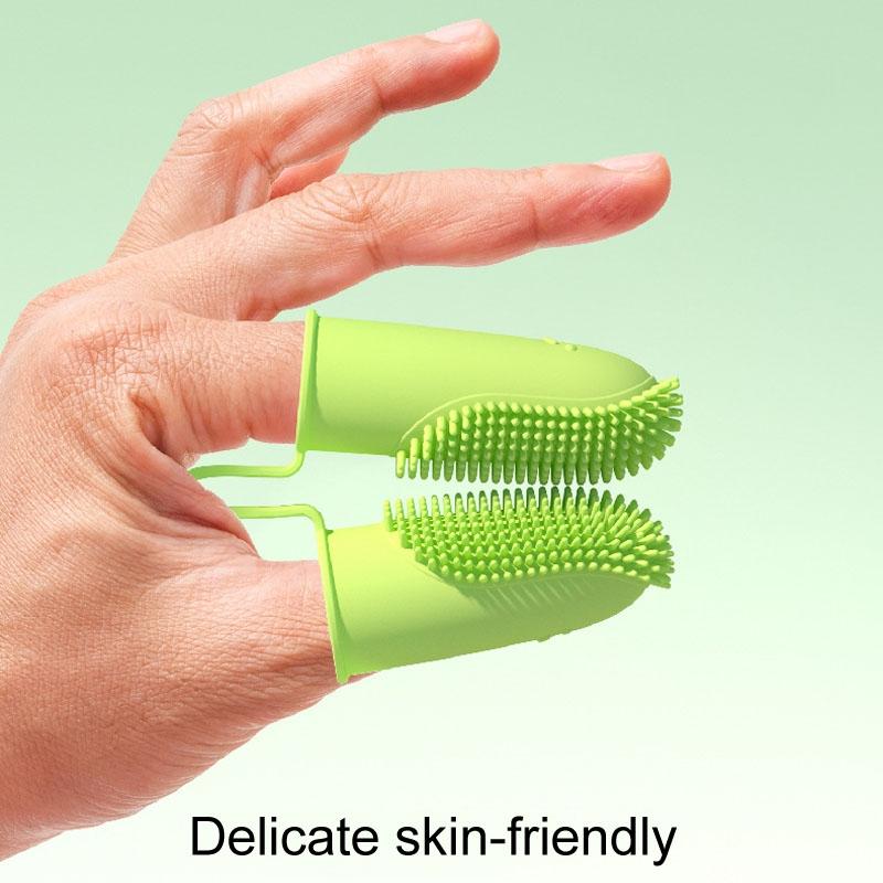 Silicone Finger Toothbrush Set for Dogs and Cats, 2-Pack Reusable