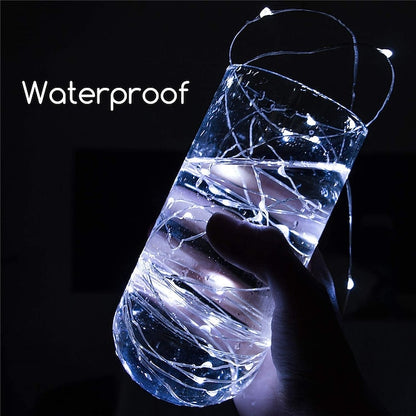 Firefly String Lights, 7Ft 20 LED Battery Operated with Flexible Silver Wire for Mason Jars and Wedding Decor