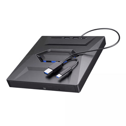 External CD and DVD Drive with SD Card and USB Hub for Laptop and PC