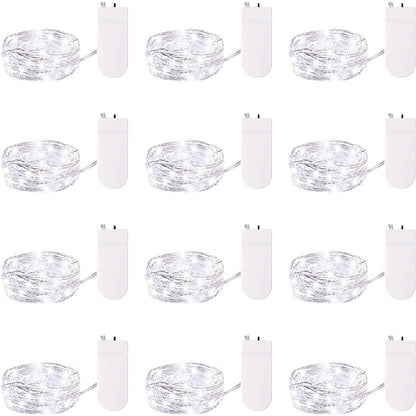 Firefly String Lights, 7Ft 20 LED Battery Operated with Flexible Silver Wire for Mason Jars and Wedding Decor