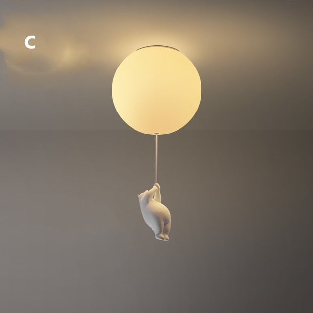 Balloon Bear Ceiling Light with Playful Bear Design