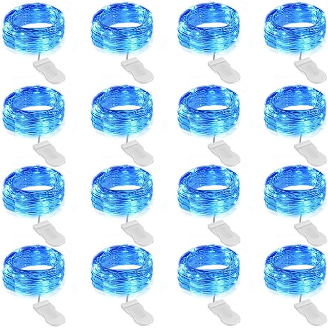 Firefly String Lights, 7Ft 20 LED Battery Operated with Flexible Silver Wire for Mason Jars and Wedding Decor