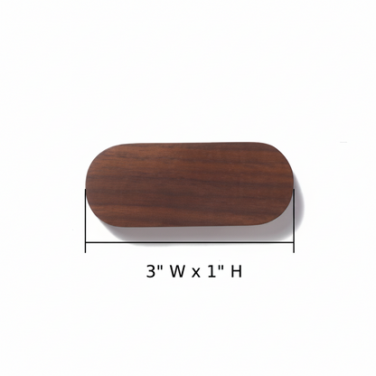 Wooden Oval Key Holder with Magnetic Backing and Adhesive Wall Mount