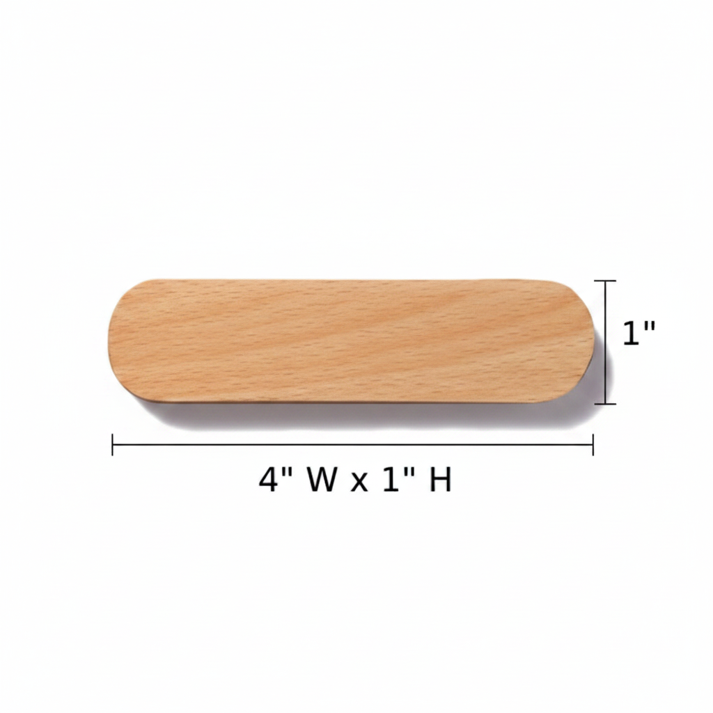 Wooden Oval Key Holder with Magnetic Backing and Adhesive Wall Mount