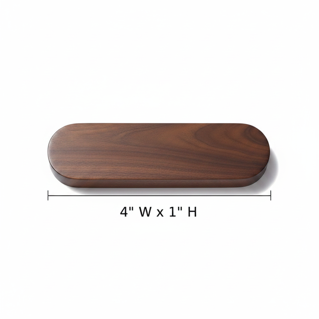 Wooden Oval Key Holder with Magnetic Backing and Adhesive Wall Mount