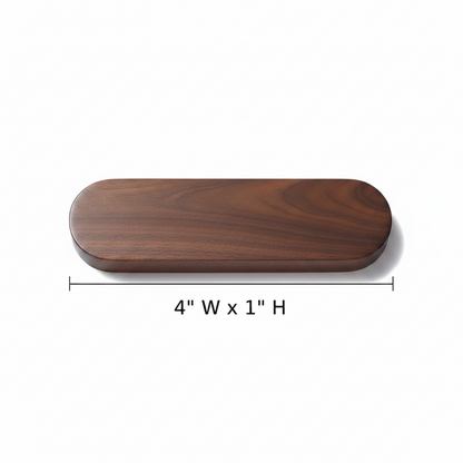 Wooden Oval Key Holder with Magnetic Backing and Adhesive Wall Mount