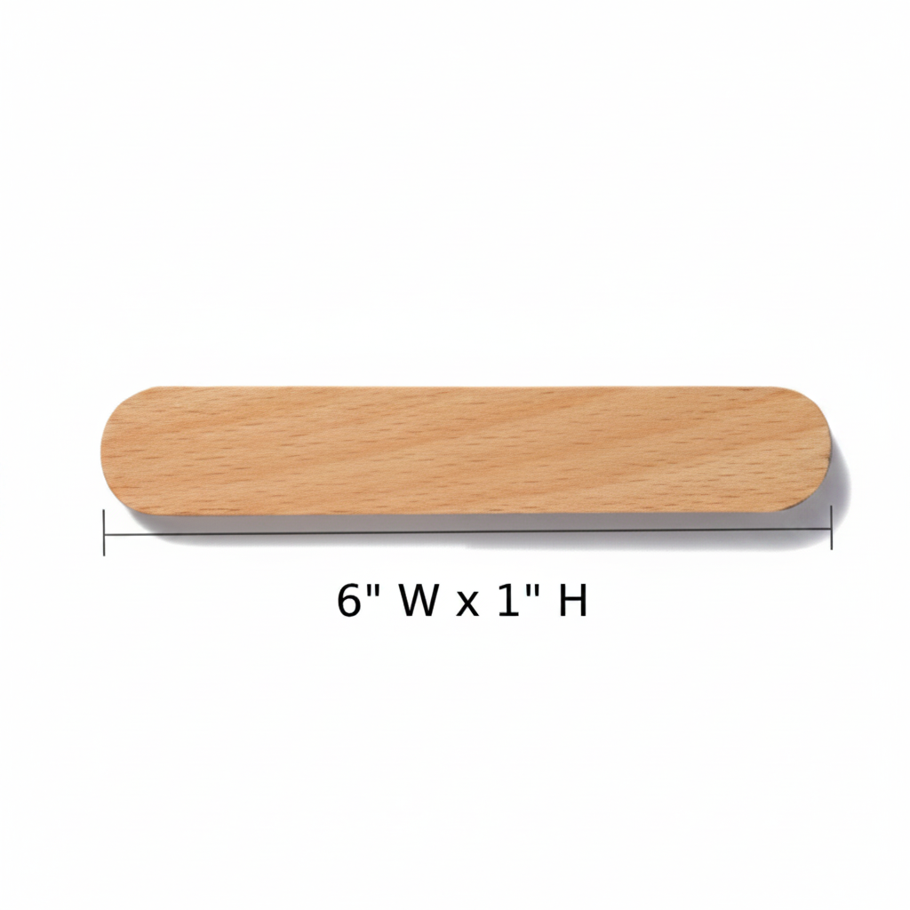 Wooden Oval Key Holder with Magnetic Backing and Adhesive Wall Mount