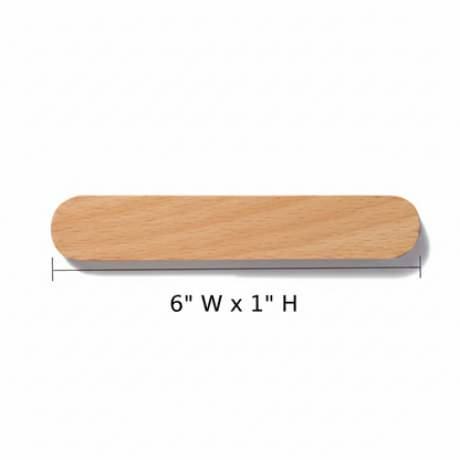 Wooden Oval Key Holder with Magnetic Backing and Adhesive Wall Mount