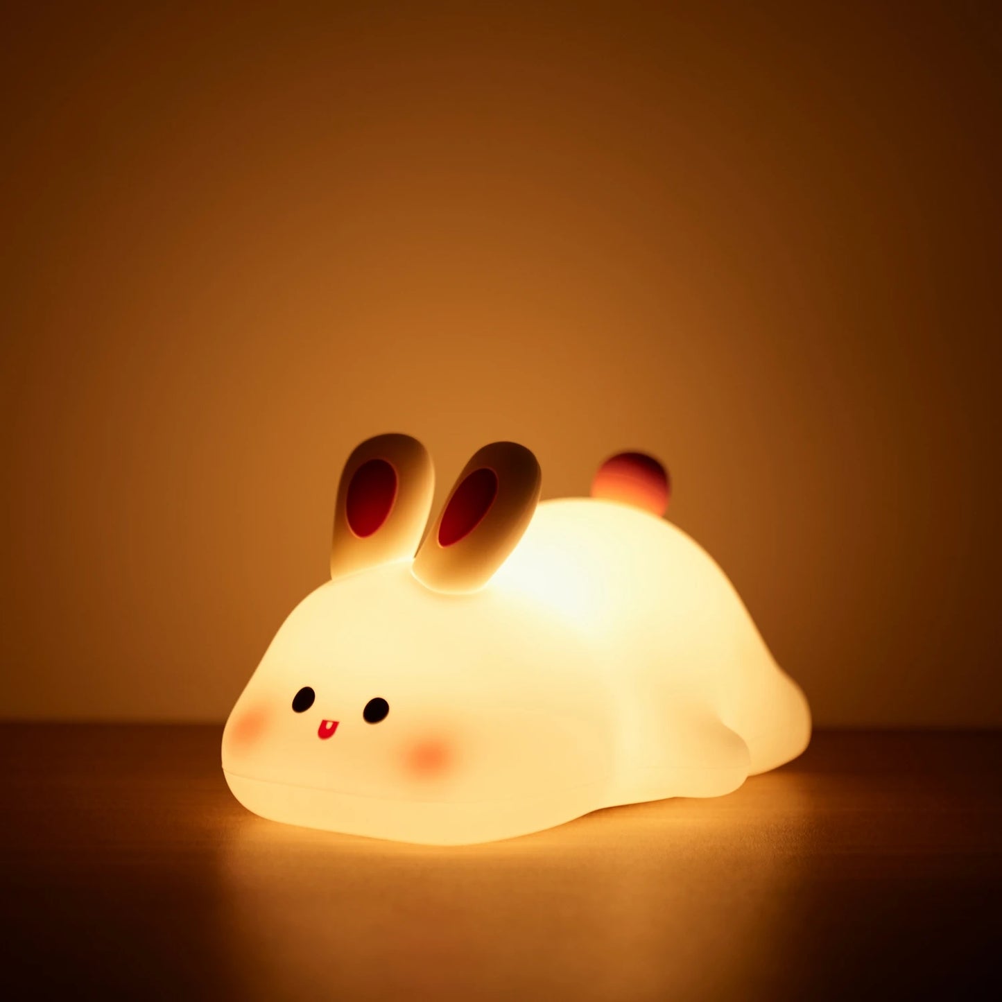 Silicone Rabbit Touch Lamp with USB Charging for Kids Bedside and Reading